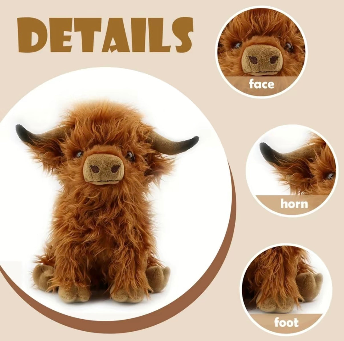 Jobatua.com Highland Cow Plush - Adorable Cuddly Companion