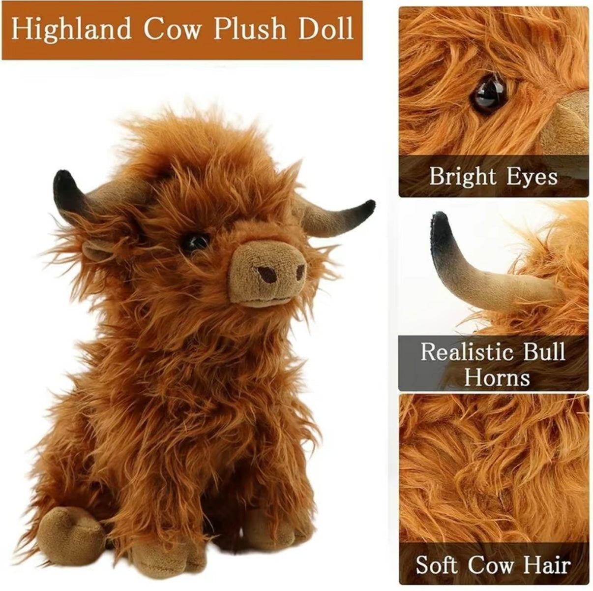 Jobatua.com Highland Cow Plush - Adorable Cuddly Companion