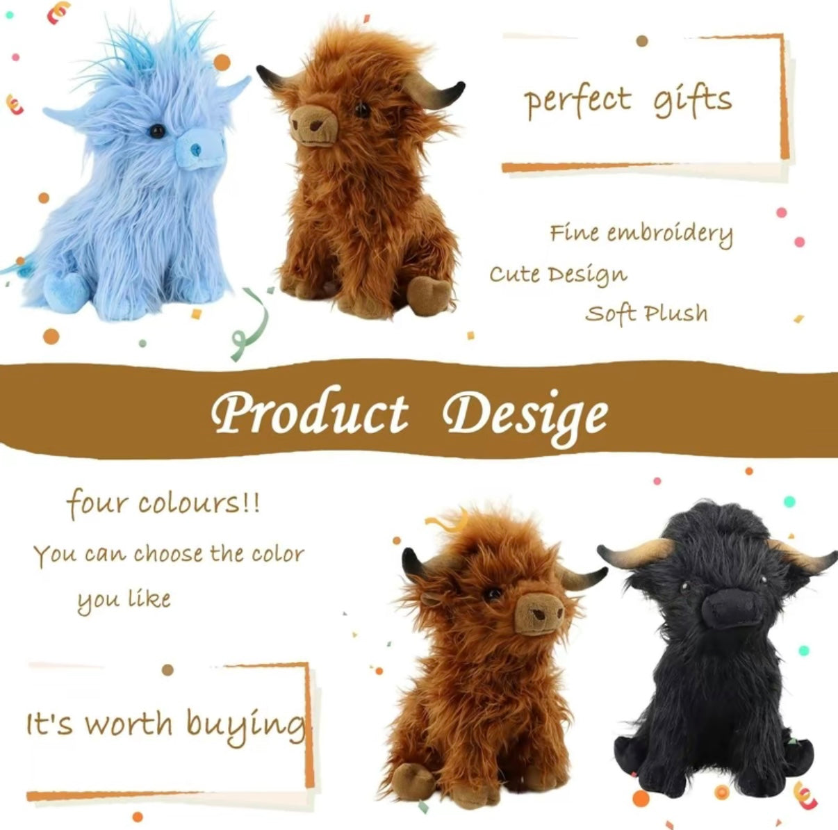 Jobatua.com Highland Cow Plush - Adorable Cuddly Companion