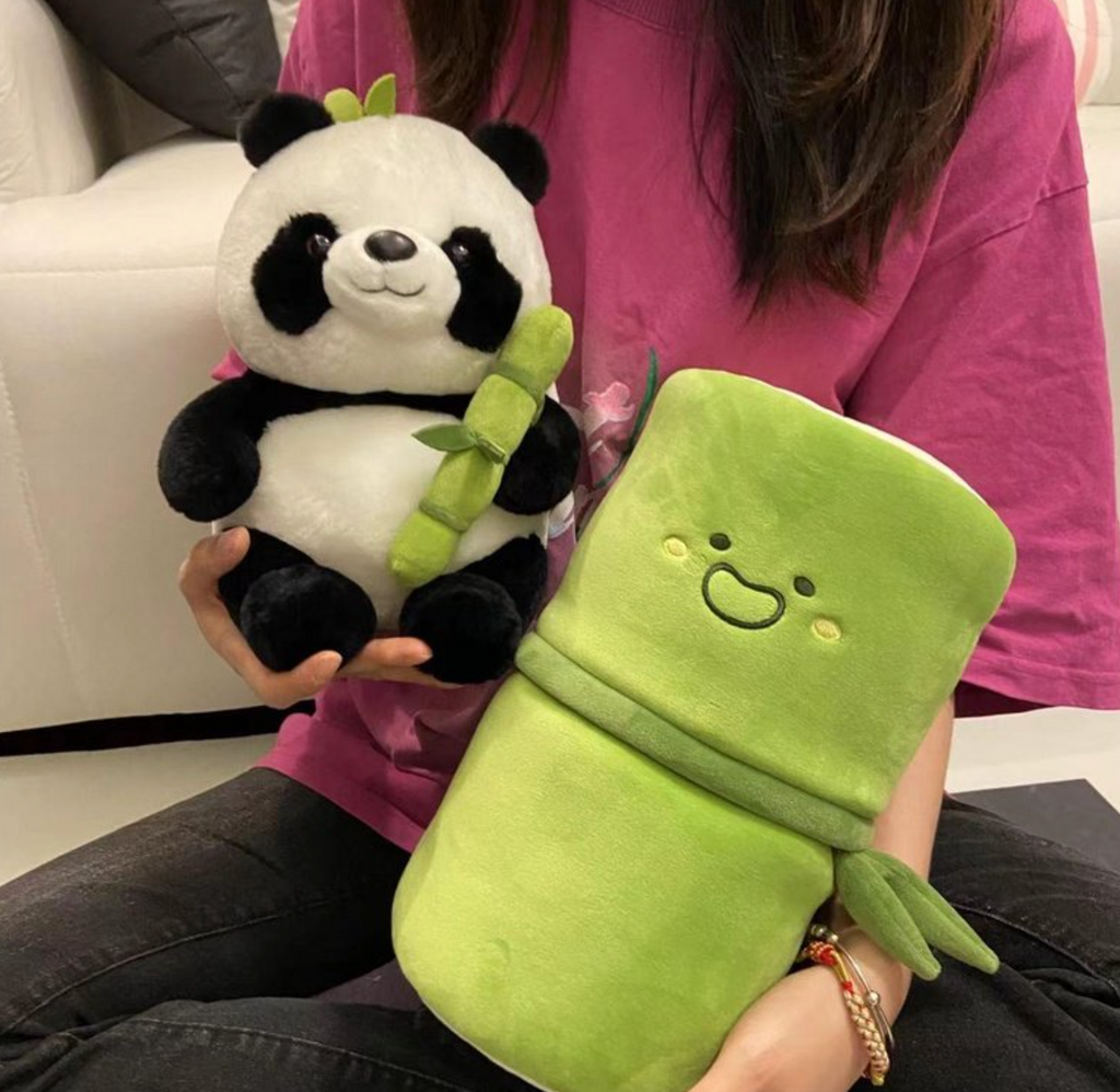 Jobatua.com Panda in Bamboo Plush Toy