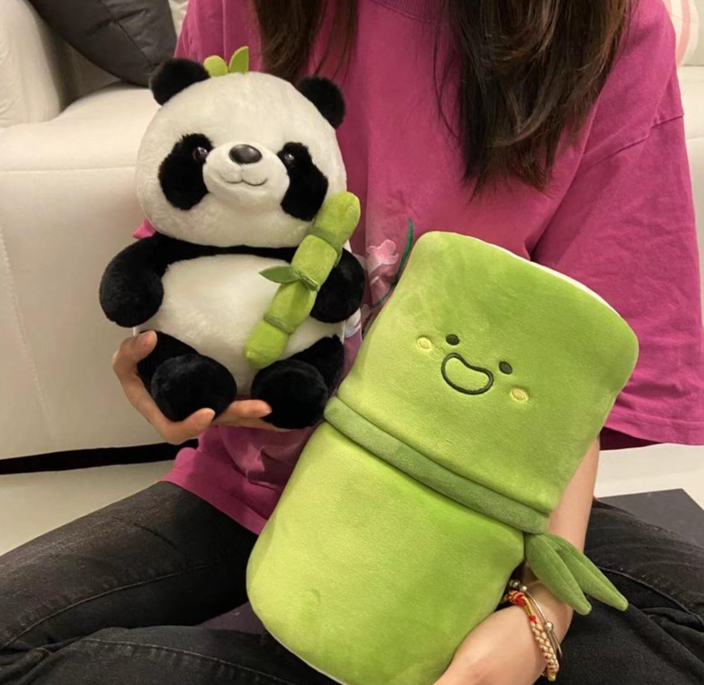 Jobatua.com Panda in Bamboo Plush Toy