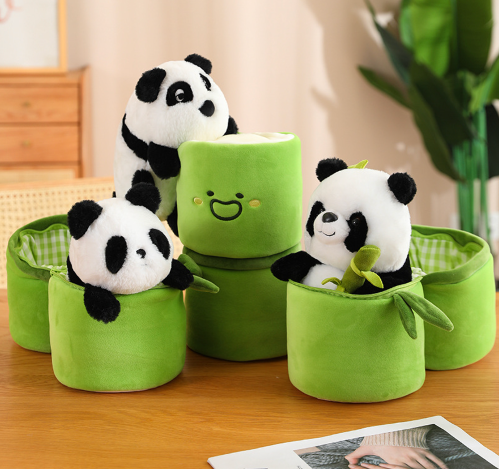 Jobatua.com Panda in Bamboo Plush Toy