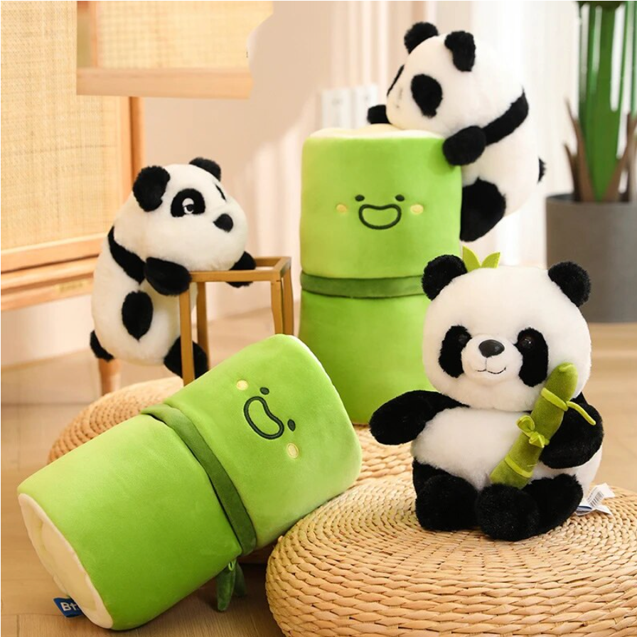 Jobatua.com Panda in Bamboo Plush Toy
